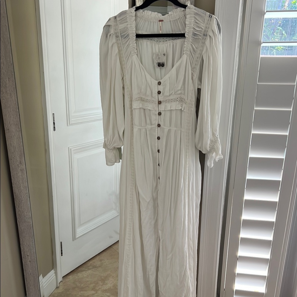 Free people boho white Maxi Dress